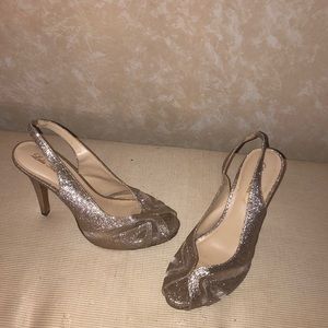Gold and silver high heels